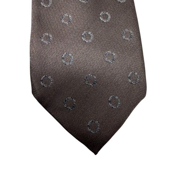 Coach Silk logo neck tie necktie brown silk Made in Italy vintage 90s - Picture 2 of 8